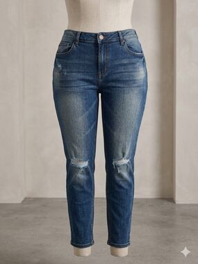 Dollhouse High-Rise Distressed Blue Women’s Jeans Pre-owned Size 16